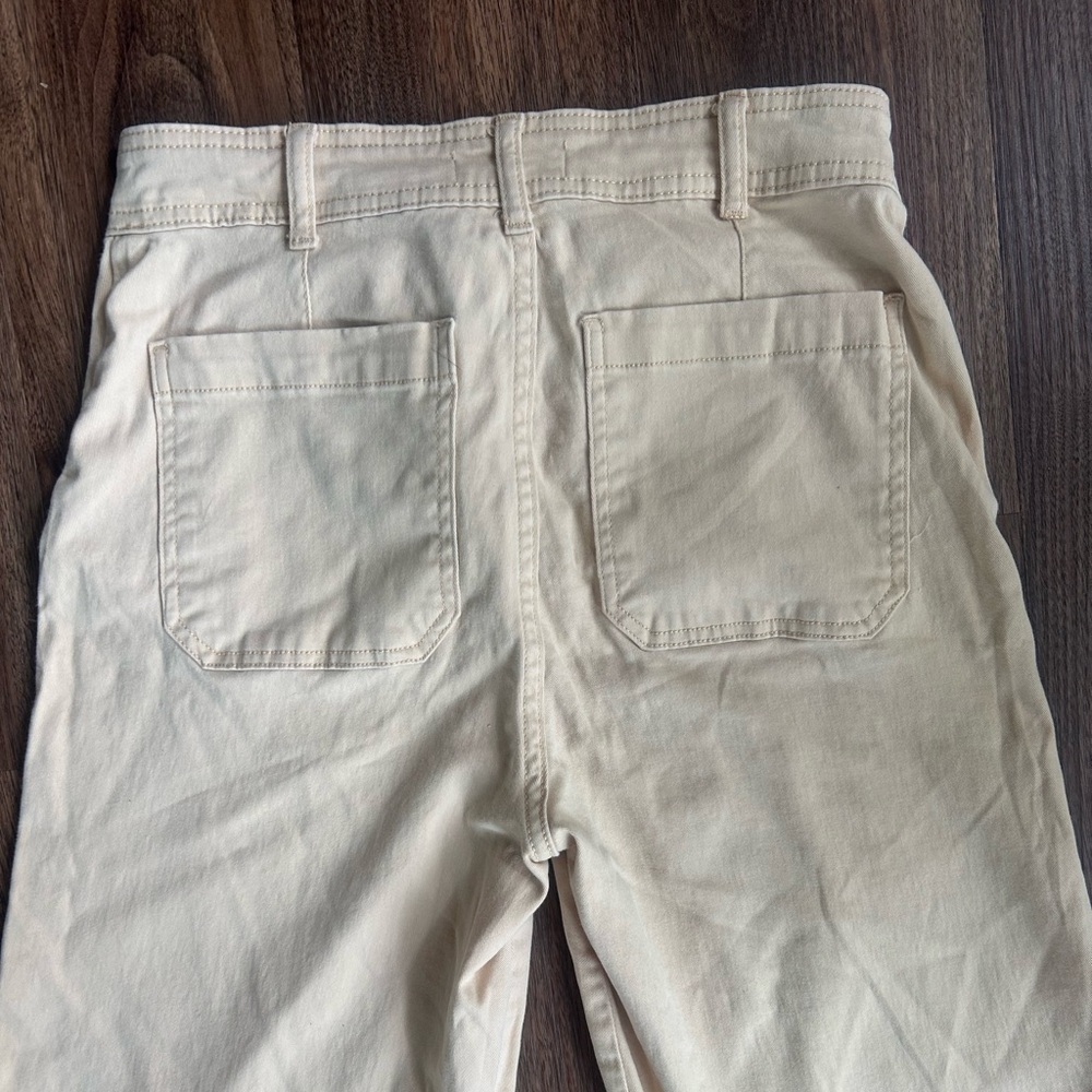 BAGATELLE High Rise Straight Flare Leg Pants Peach Cream Boho Retro Casual Sz 6 - Picture 8 of 11
